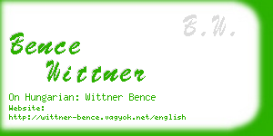 bence wittner business card